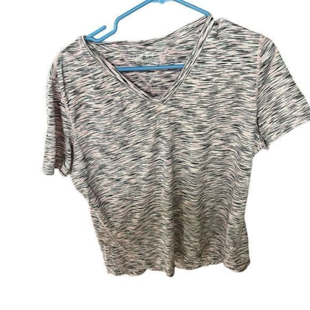 Womens plus Energy Zone 1X pink/black shirt sleeve‎ top